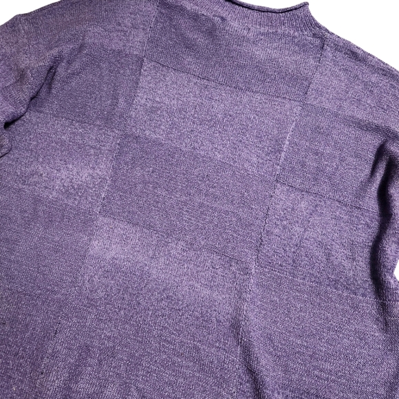 GiGio - Purple Gingham Pullover lightweight Sweater - Picture 3 of 3